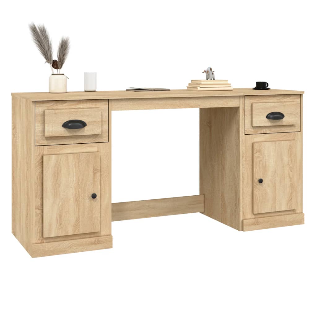 Bureau avec armoire chêne sonoma bois d'ingénierie - XIOS