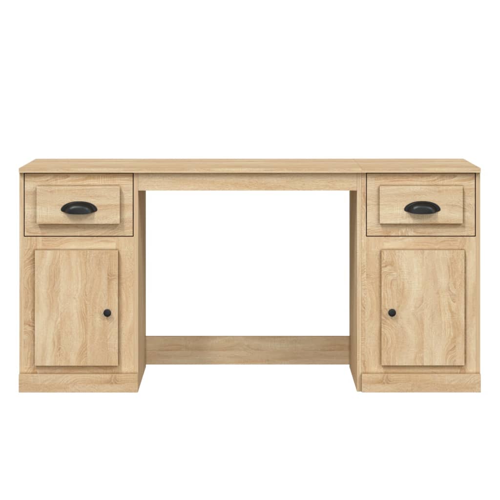 Bureau avec armoire chêne sonoma bois d'ingénierie