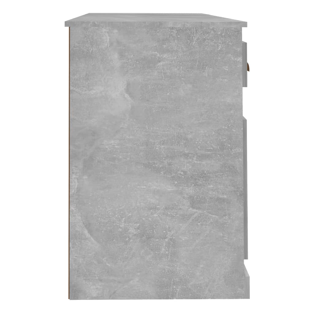 Bureau avec armoire gris béton bois d'ingénierie - XIOS