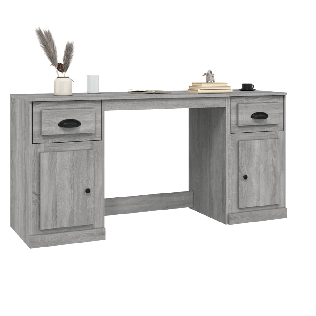 Bureau avec armoire sonoma gris bois d'ingénierie - XIOS