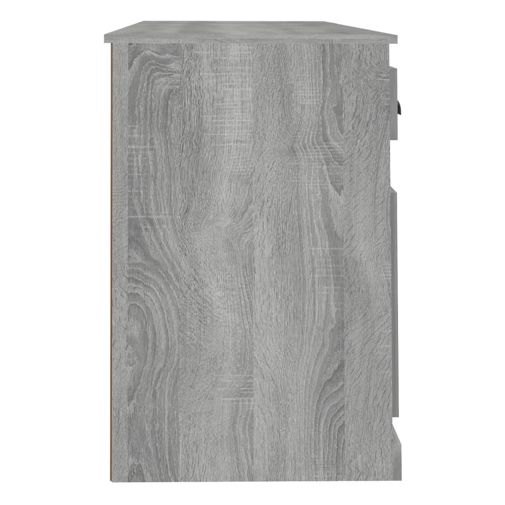Bureau avec armoire sonoma gris bois d'ingénierie