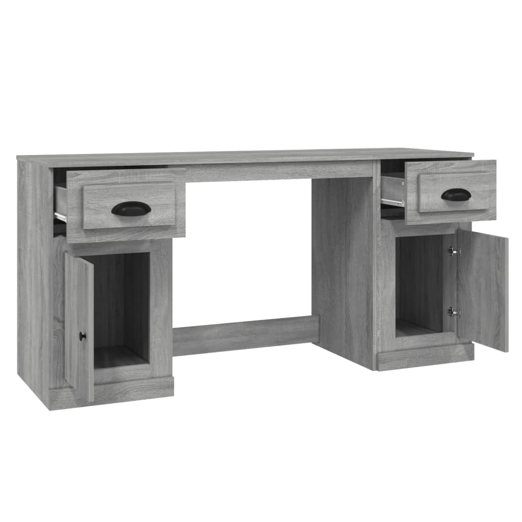 Bureau avec armoire sonoma gris bois d'ingénierie - XIOS