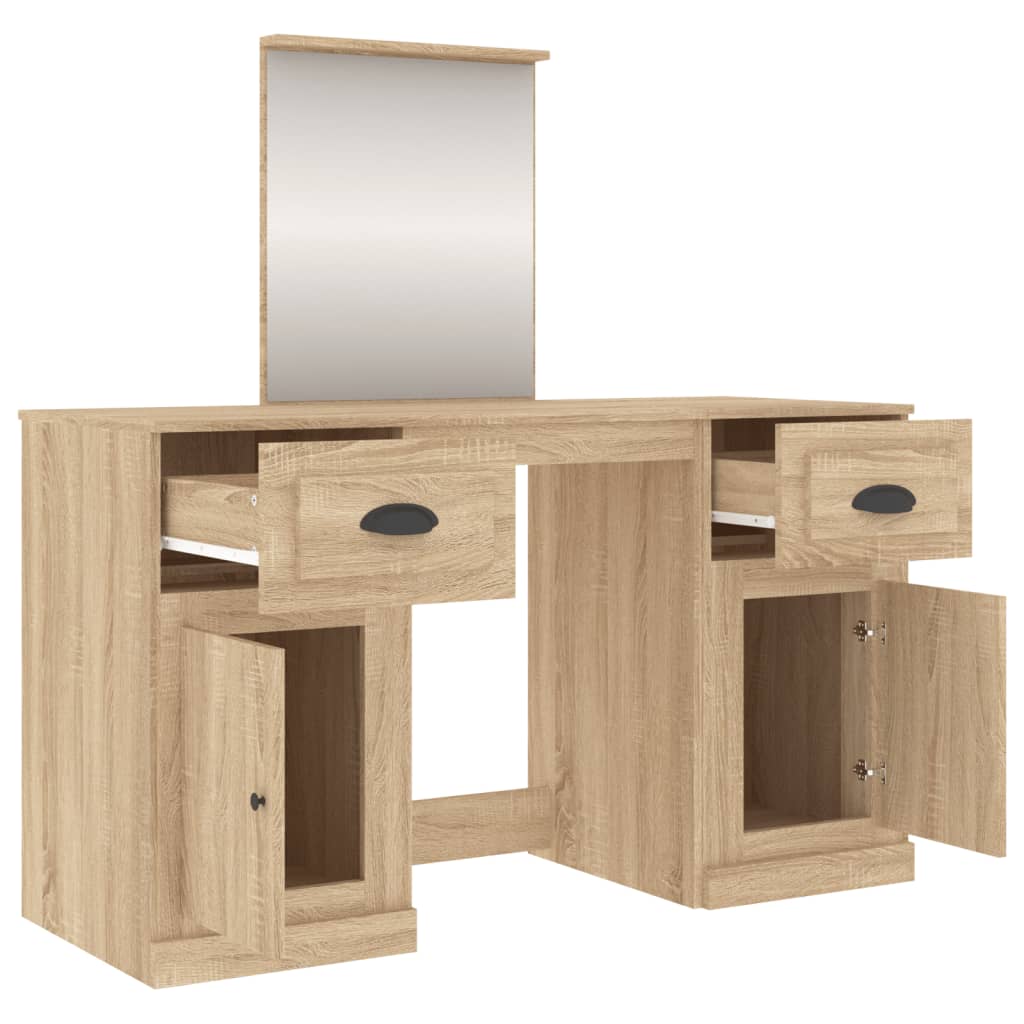 Coiffeuse avec miroir chêne sonoma 130x50x132,5 cm - XIOS