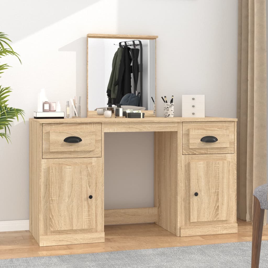 Coiffeuse avec miroir chêne sonoma 130x50x132,5 cm - XIOS