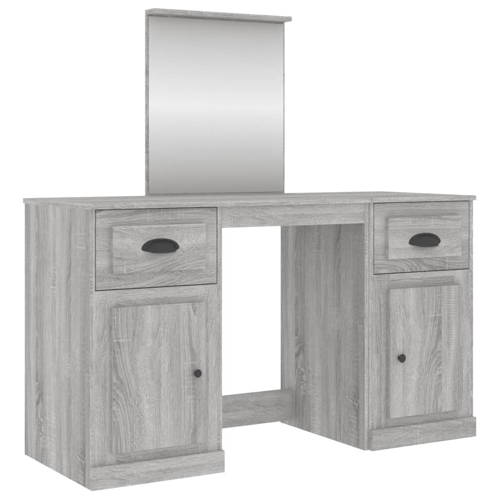 Coiffeuse avec miroir sonoma gris 130x50x132,5 cm - XIOS