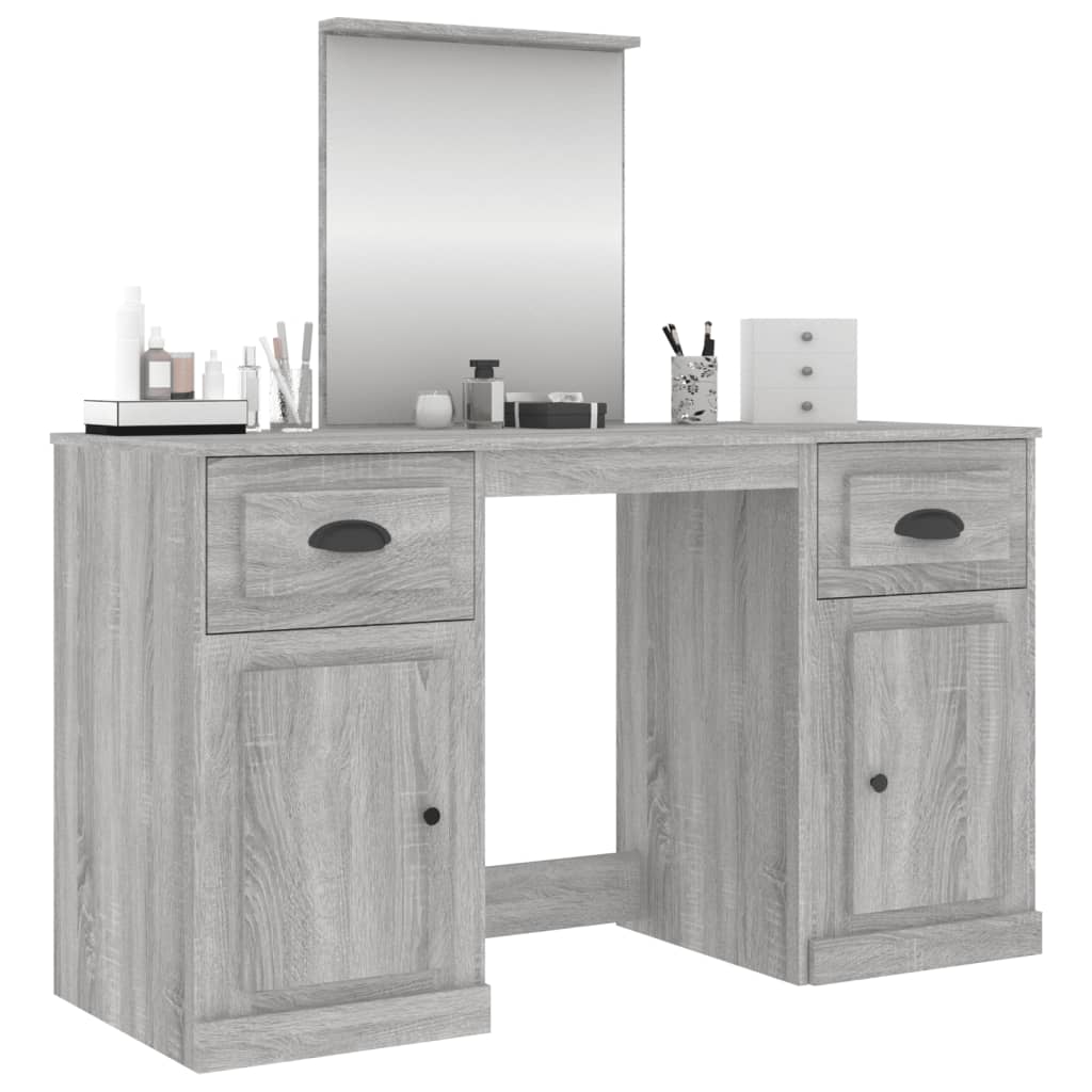 Coiffeuse avec miroir sonoma gris 130x50x132,5 cm - XIOS