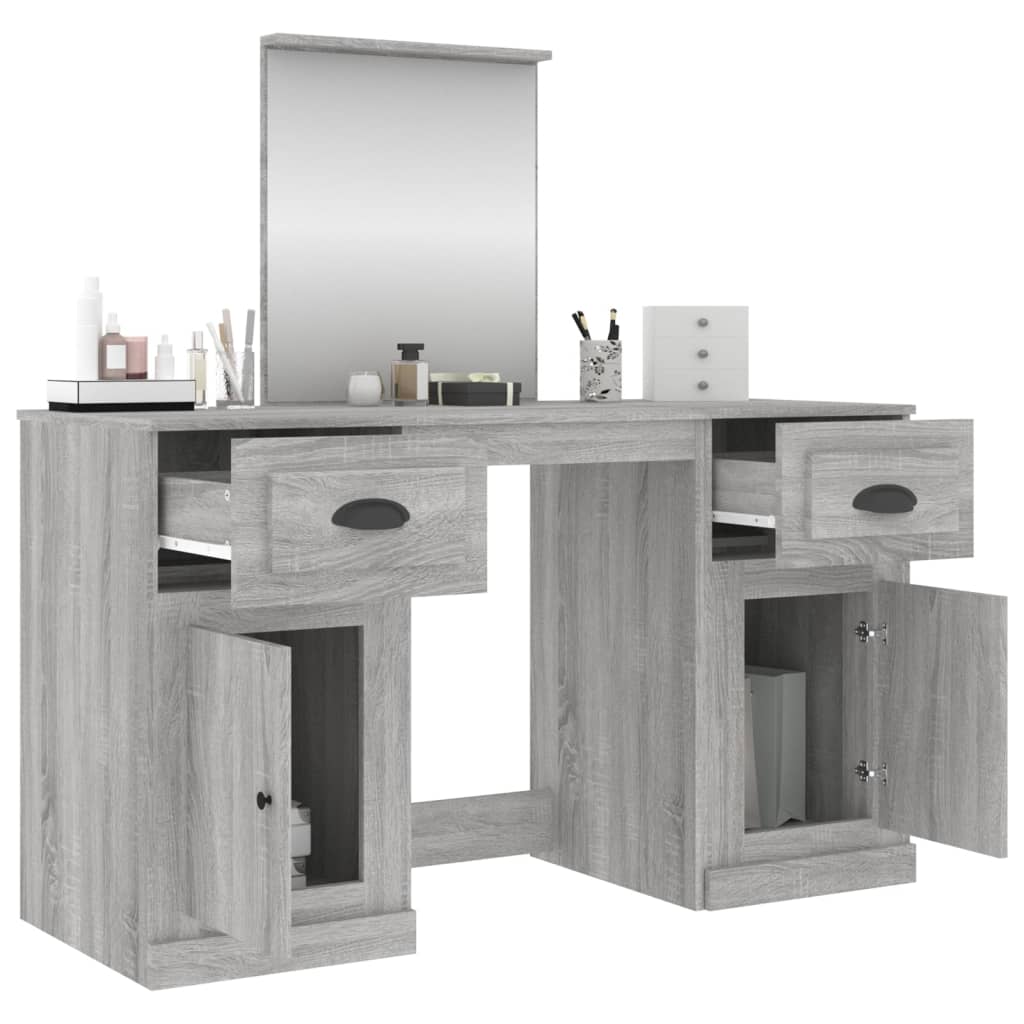 Coiffeuse avec miroir sonoma gris 130x50x132,5 cm - XIOS