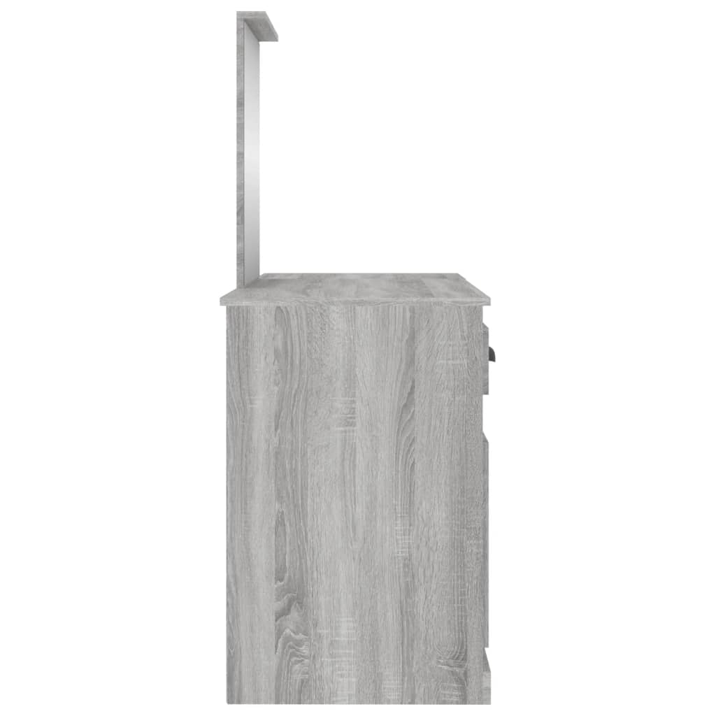 Coiffeuse avec miroir sonoma gris 130x50x132,5 cm - XIOS