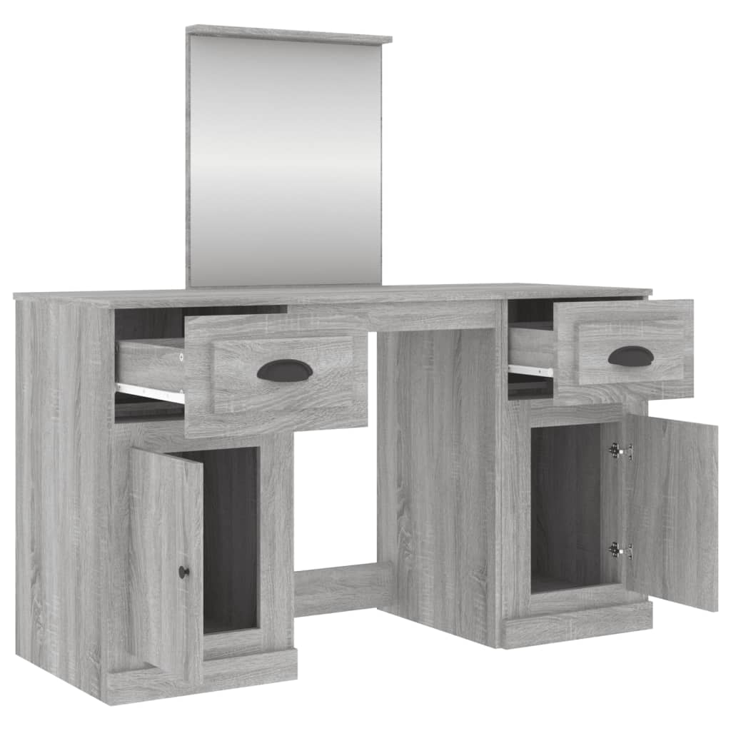 Coiffeuse avec miroir sonoma gris 130x50x132,5 cm - XIOS