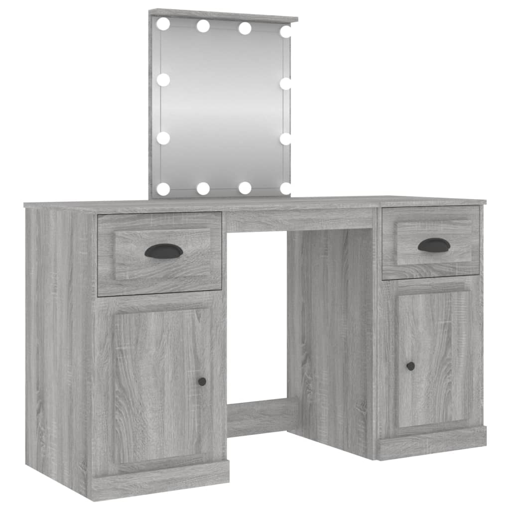 Coiffeuse avec LED sonoma gris 130x50x132,5 cm - XIOS