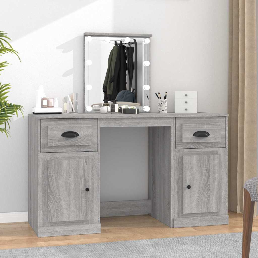 Coiffeuse avec LED sonoma gris 130x50x132,5 cm - XIOS