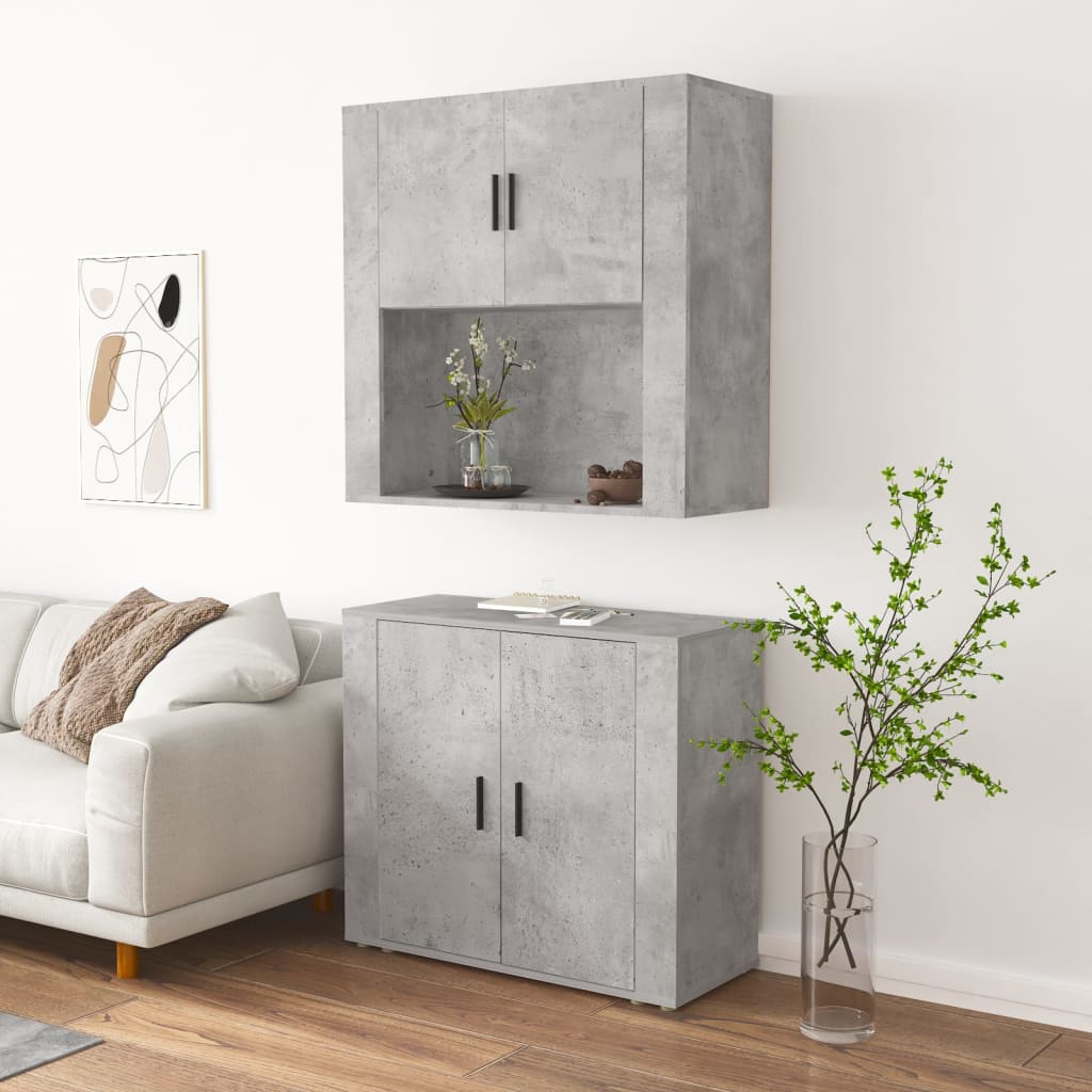 Buffet haut Gris béton Bois d'ingénierie - XIOS