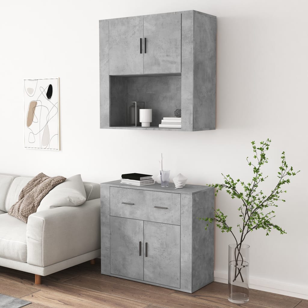 Buffet haut Gris béton Bois d'ingénierie - XIOS