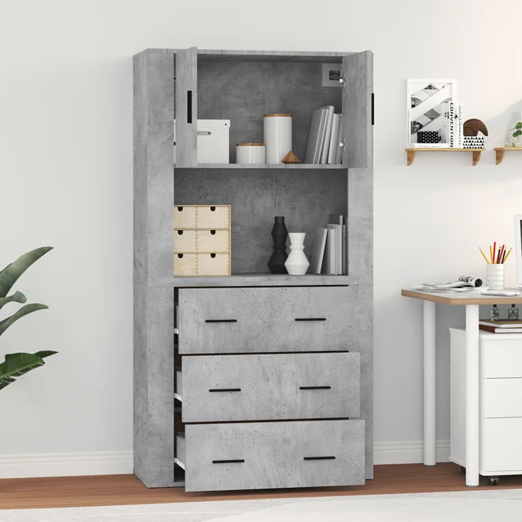 Buffet haut Gris béton Bois d'ingénierie - XIOS