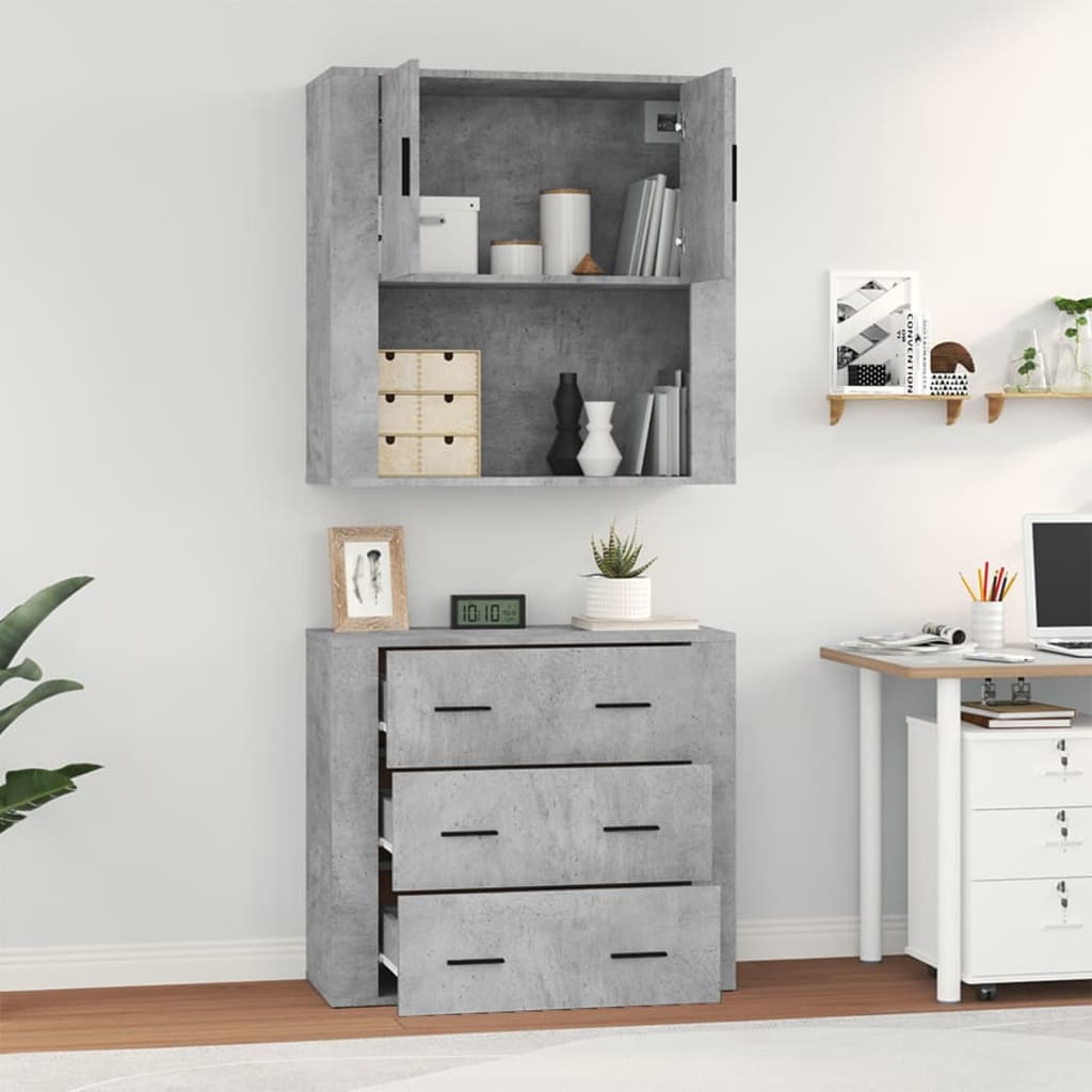 Buffet haut Gris béton Bois d'ingénierie - XIOS