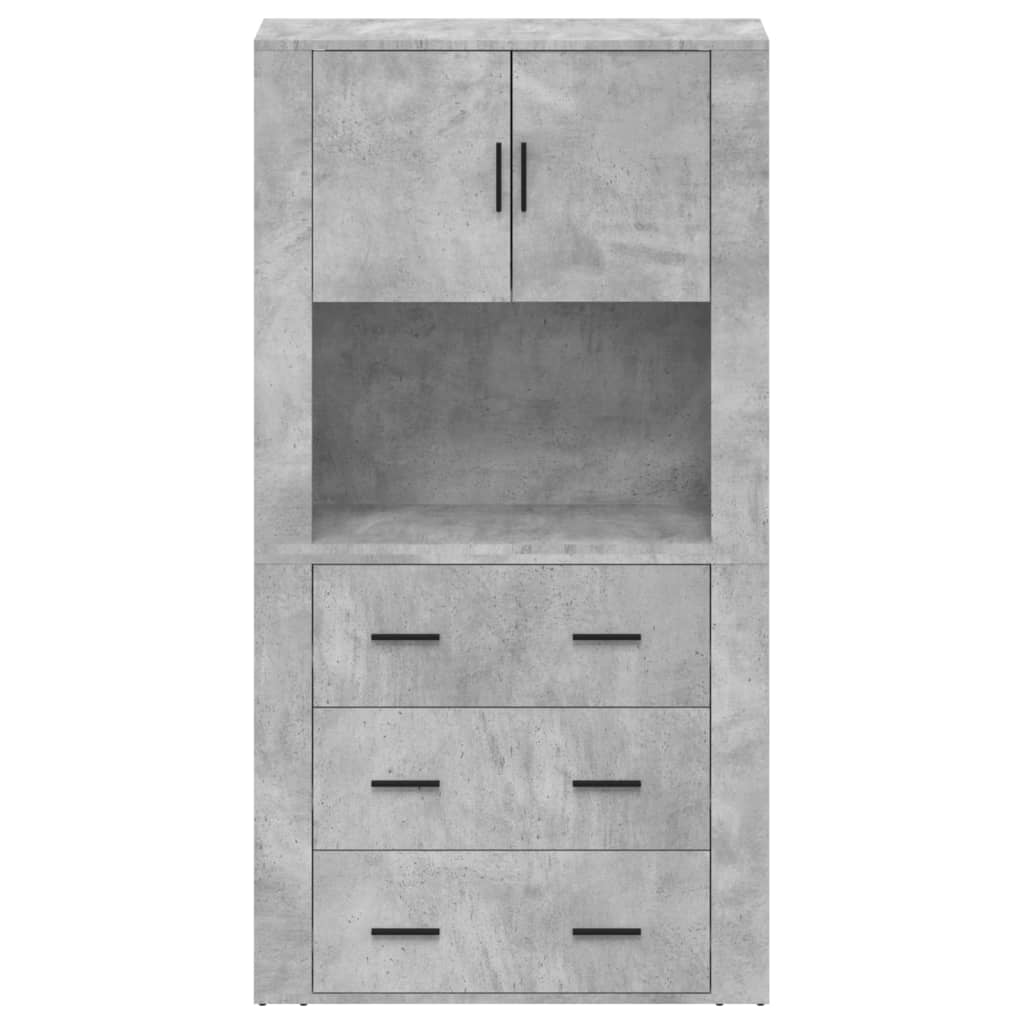 Buffet haut Gris béton Bois d'ingénierie