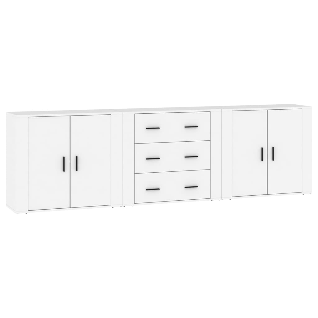 Buffets 3 pcs Blanc Bois d'ingénierie - XIOS