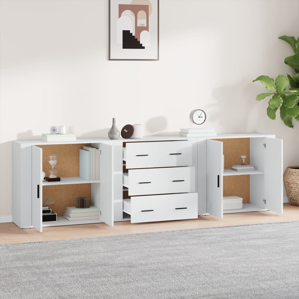 Buffets 3 pcs Blanc Bois d'ingénierie - XIOS