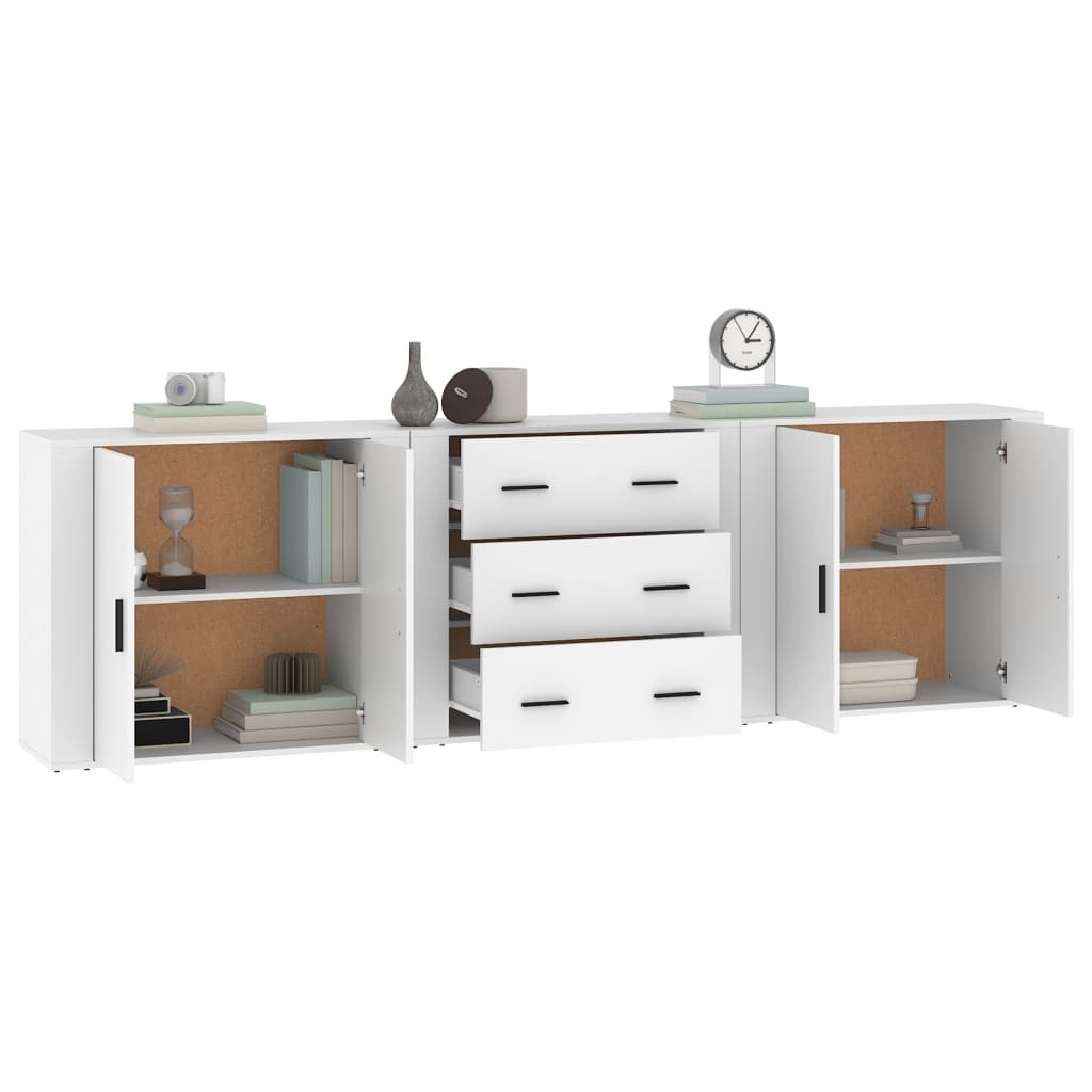 Buffets 3 pcs Blanc Bois d'ingénierie - XIOS