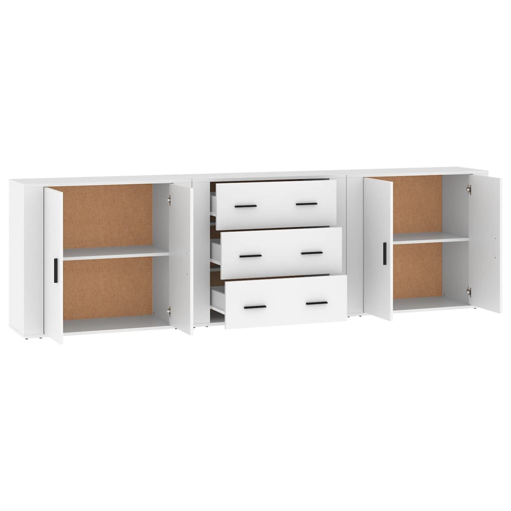 Buffets 3 pcs Blanc Bois d'ingénierie - XIOS