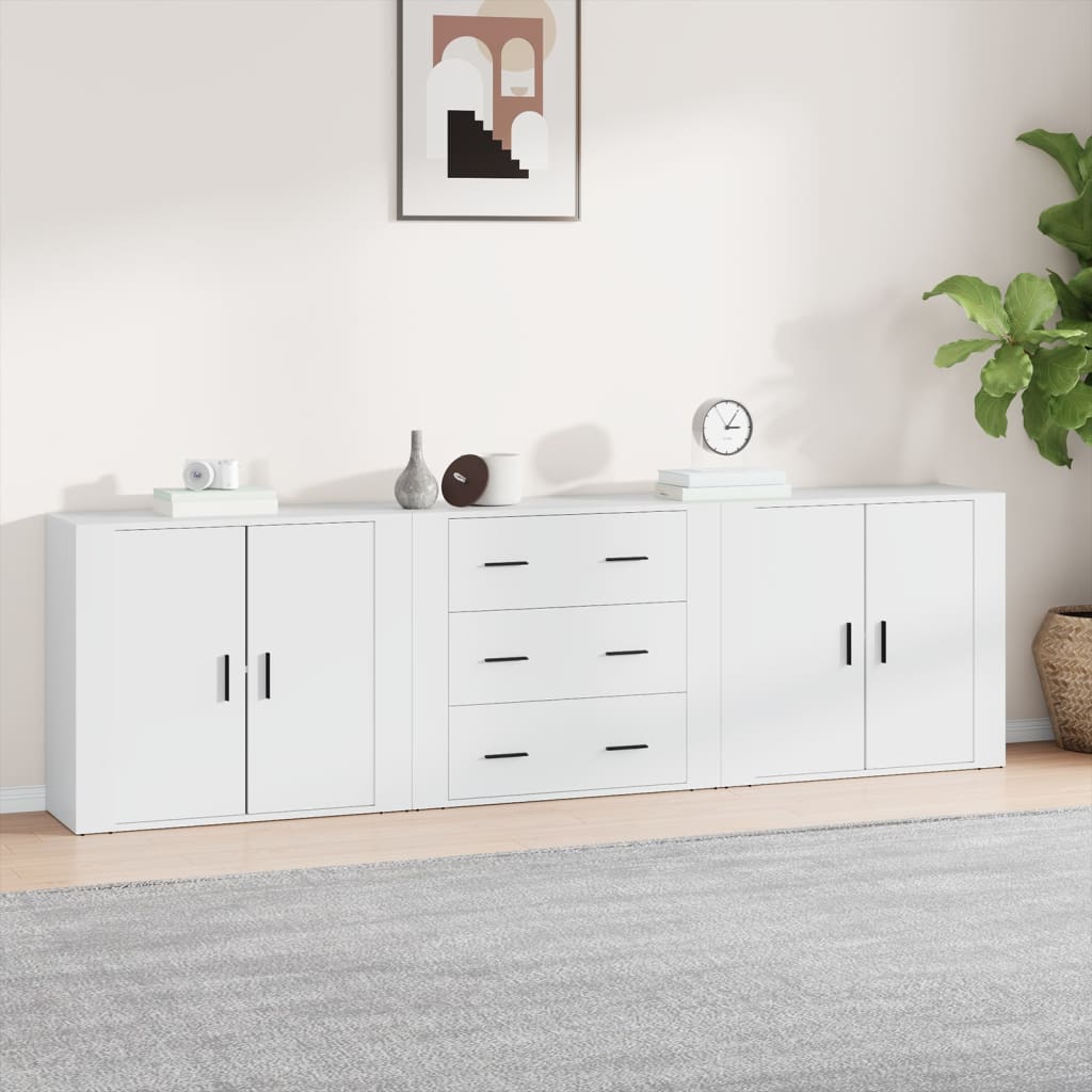 Buffets 3 pcs Blanc Bois d'ingénierie - XIOS