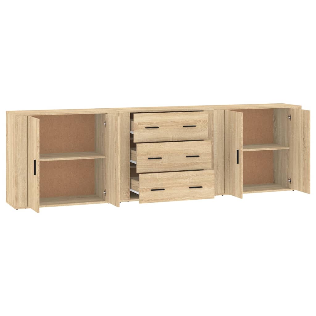 Buffets 3 pcs Chêne sonoma Bois d'ingénierie - XIOS