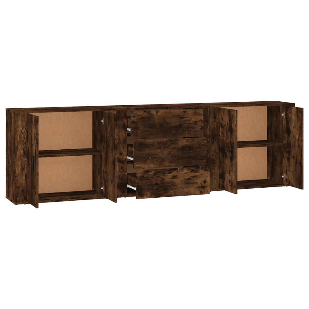 Buffets 3 pcs Chêne fumé Bois d'ingénierie - XIOS