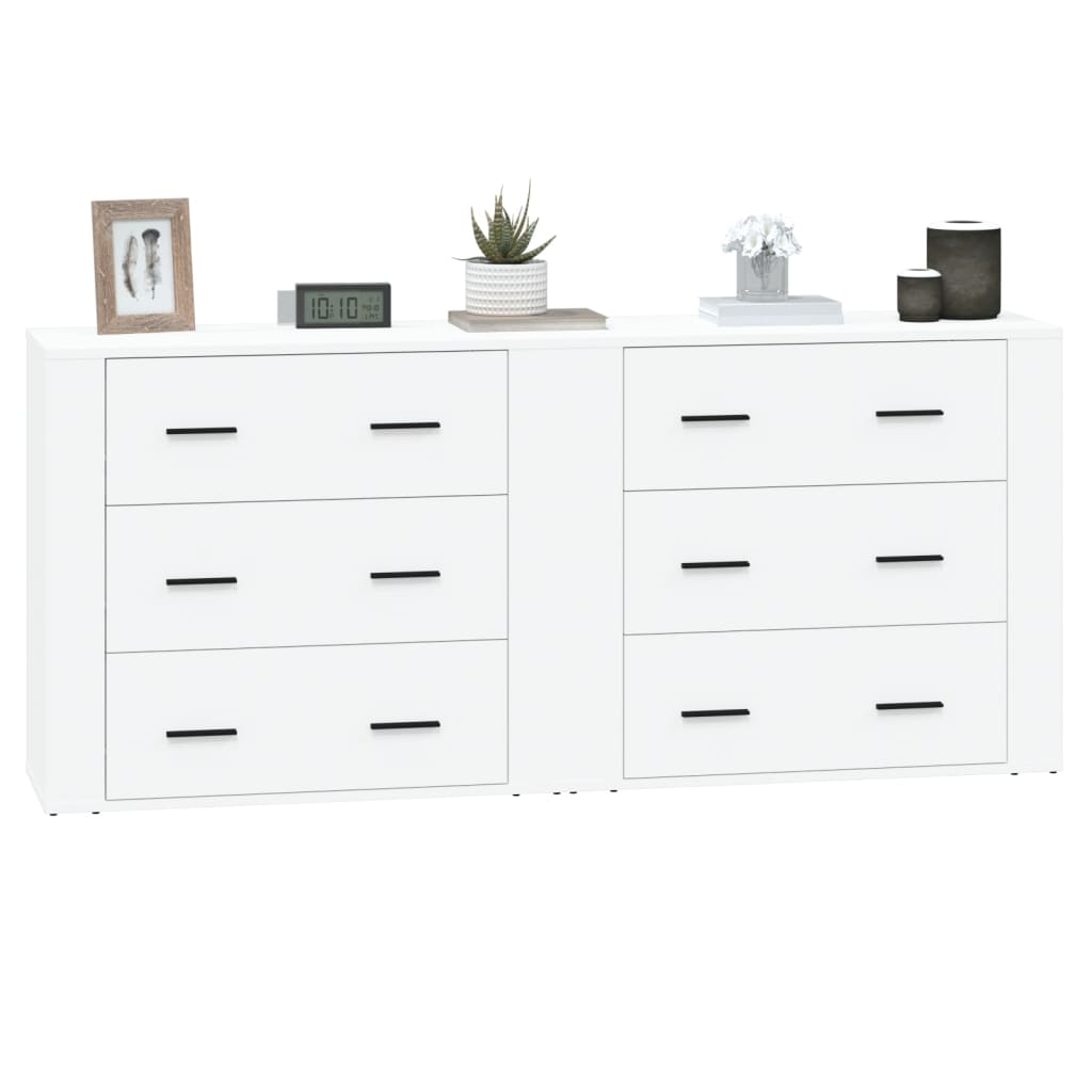 Buffets 2 pcs blanc bois d'ingénierie - XIOS