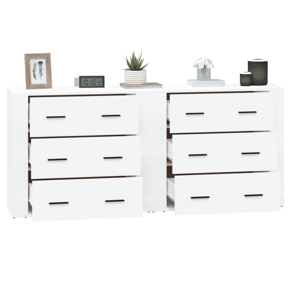 Buffets 2 pcs blanc bois d'ingénierie - XIOS