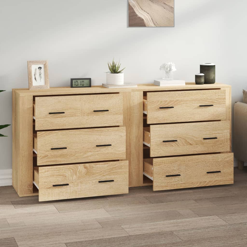 Buffets 2 pcs chêne sonoma bois d'ingénierie - XIOS