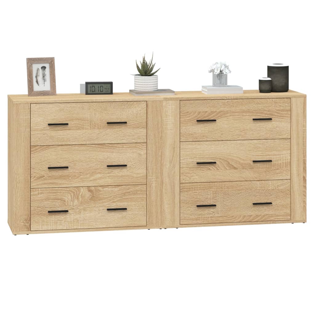 Buffets 2 pcs chêne sonoma bois d'ingénierie - XIOS