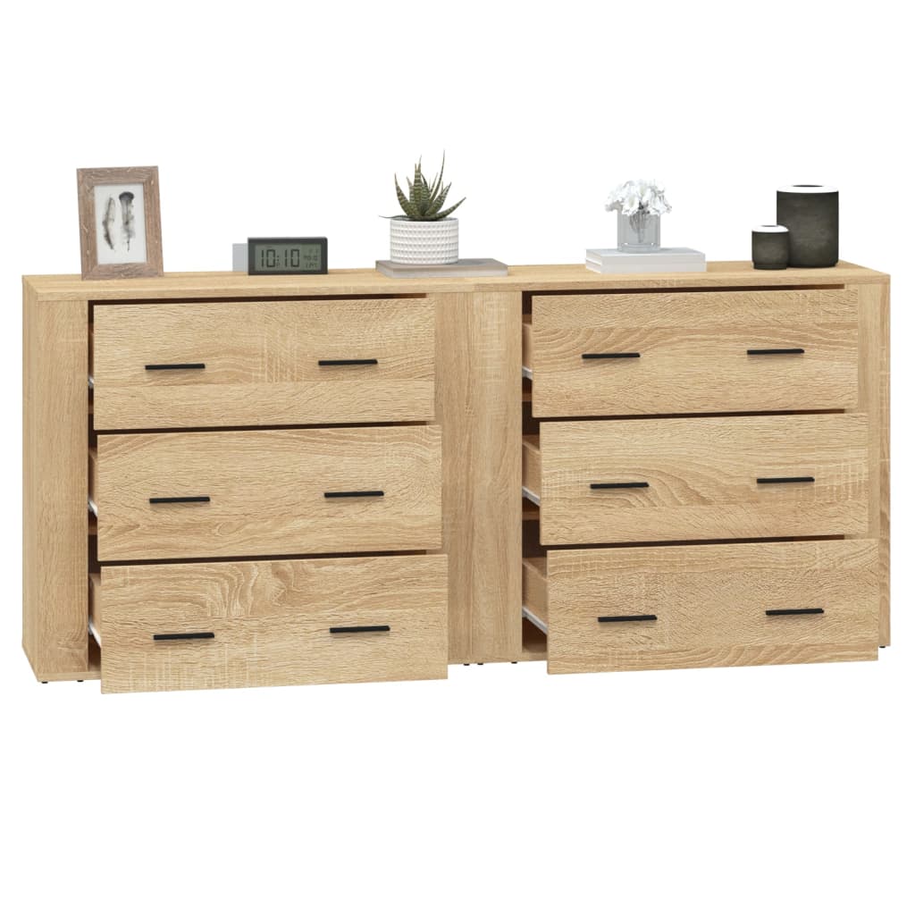 Buffets 2 pcs chêne sonoma bois d'ingénierie - XIOS