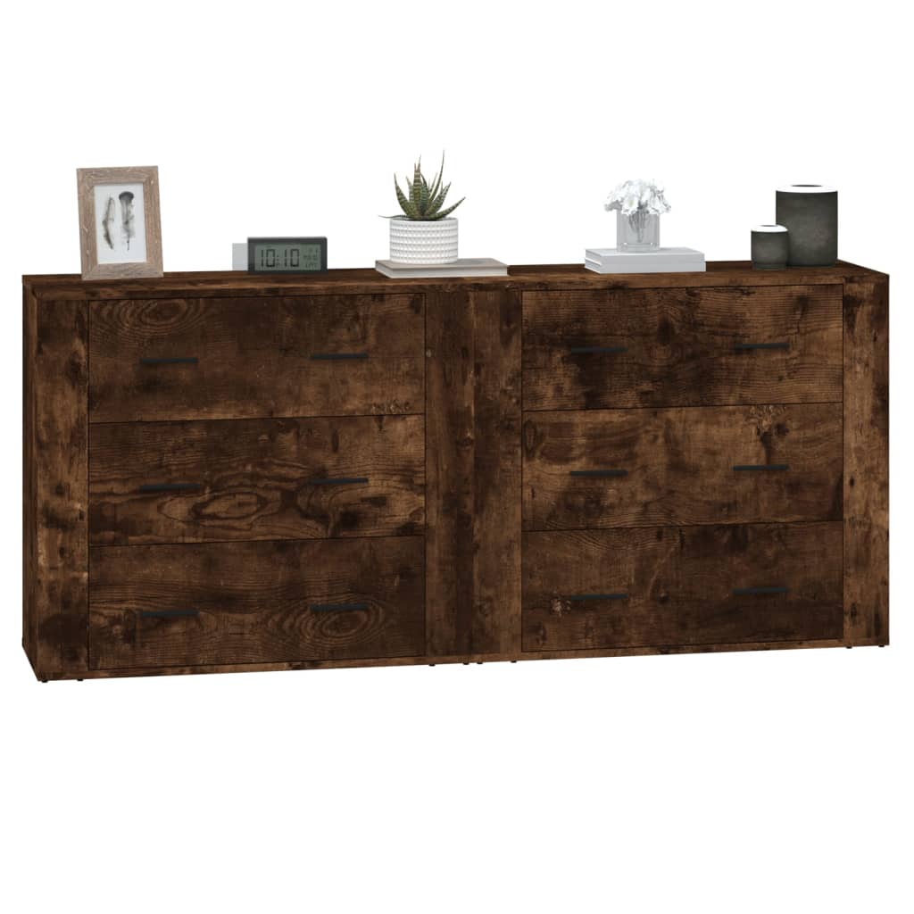 Buffets 2 pcs chêne fumé bois d'ingénierie - XIOS