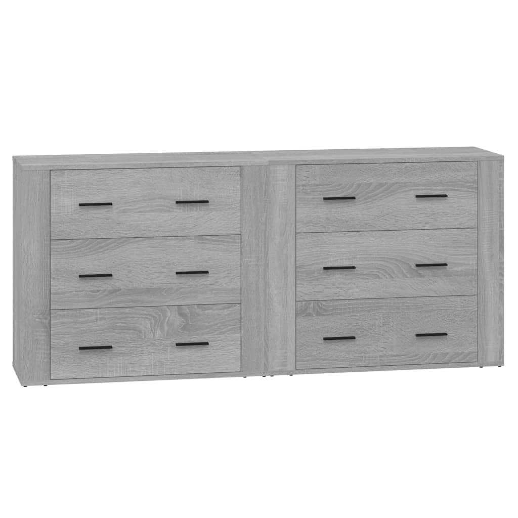 Buffets 2 pcs sonoma gris bois d'ingénierie - XIOS