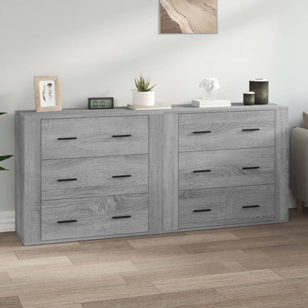 Buffets 2 pcs sonoma gris bois d'ingénierie - XIOS