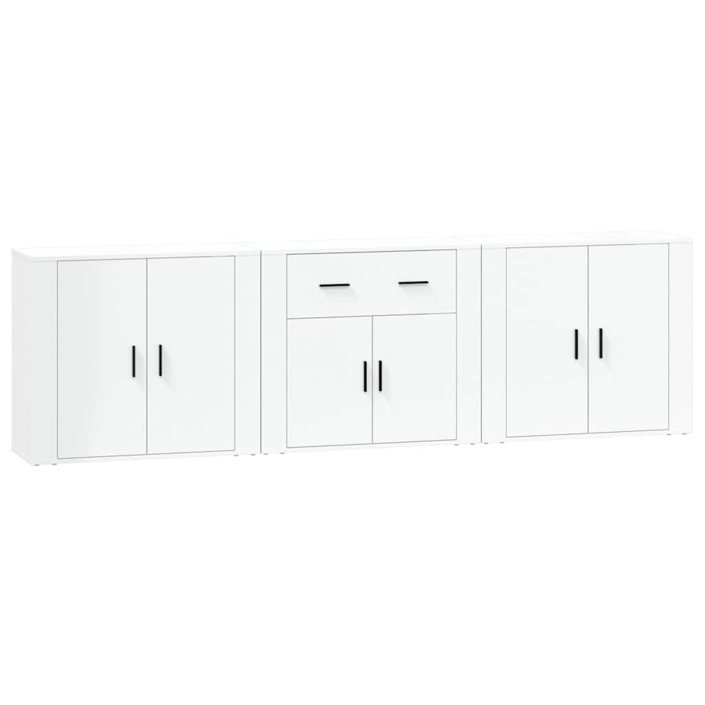 Buffets 3 pcs Blanc Bois d'ingénierie - XIOS