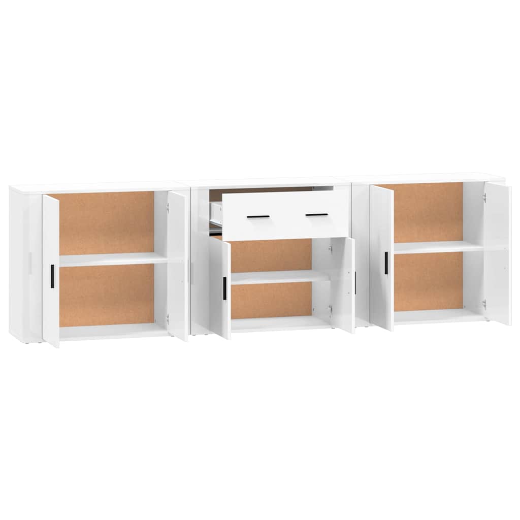 Buffets 3 pcs Blanc Bois d'ingénierie - XIOS