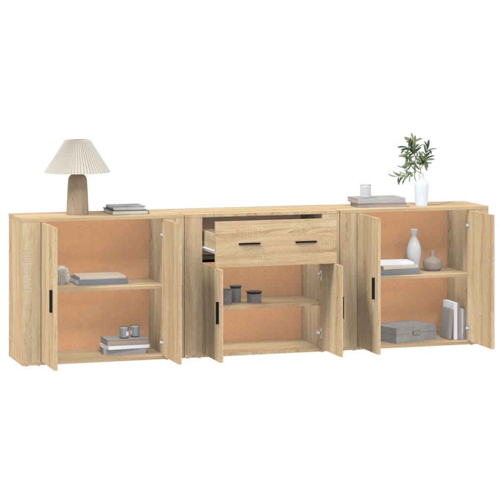Buffets 3 pcs Chêne sonoma Bois d'ingénierie - XIOS