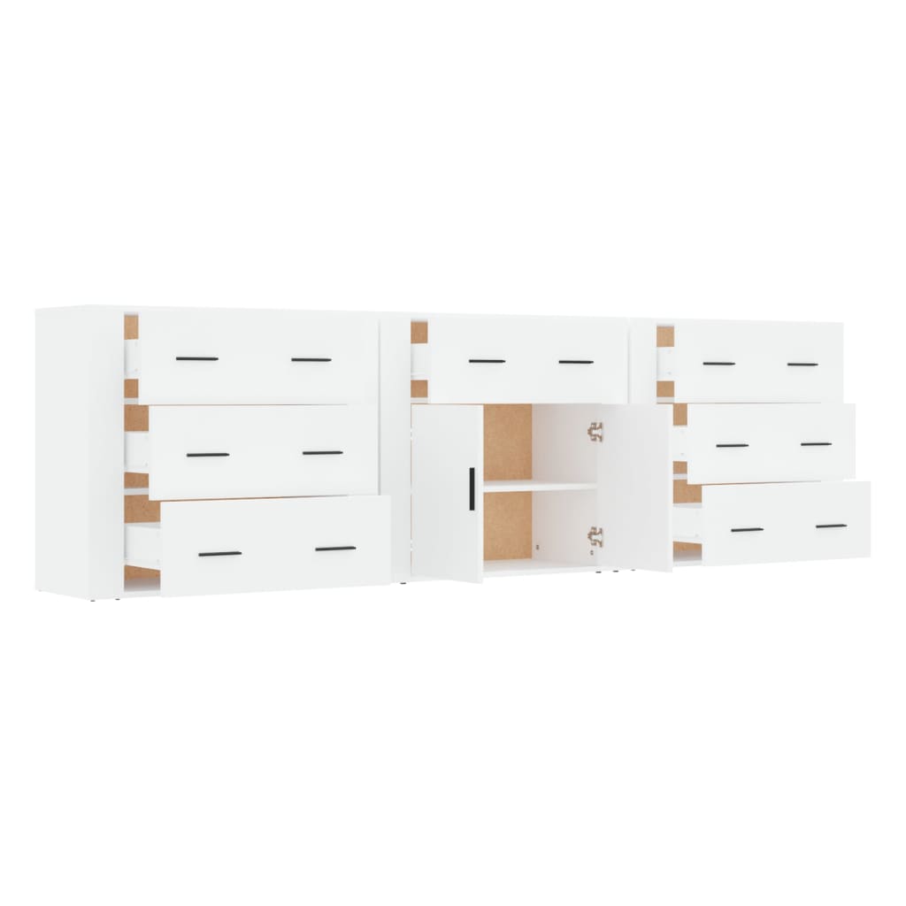 Buffets 3 pcs Blanc Bois d'ingénierie - XIOS