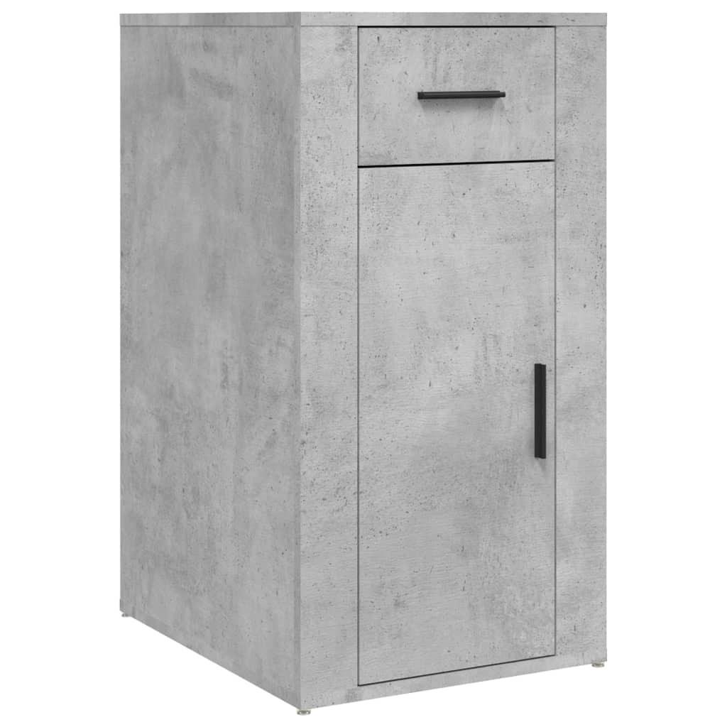 Bureau avec armoire gris béton bois d'ingénierie - XIOS