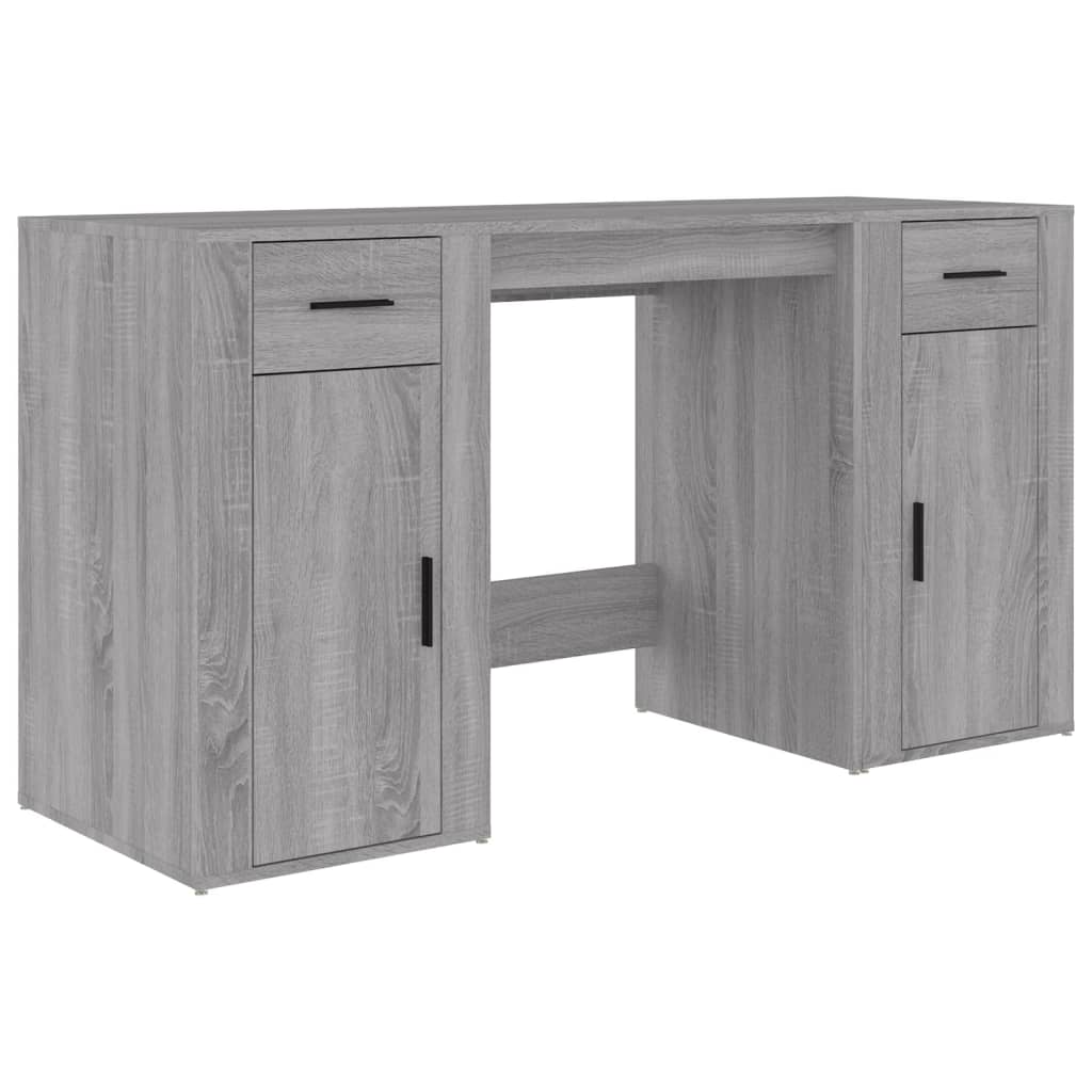 Bureau avec armoire sonoma gris bois d'ingénierie - XIOS