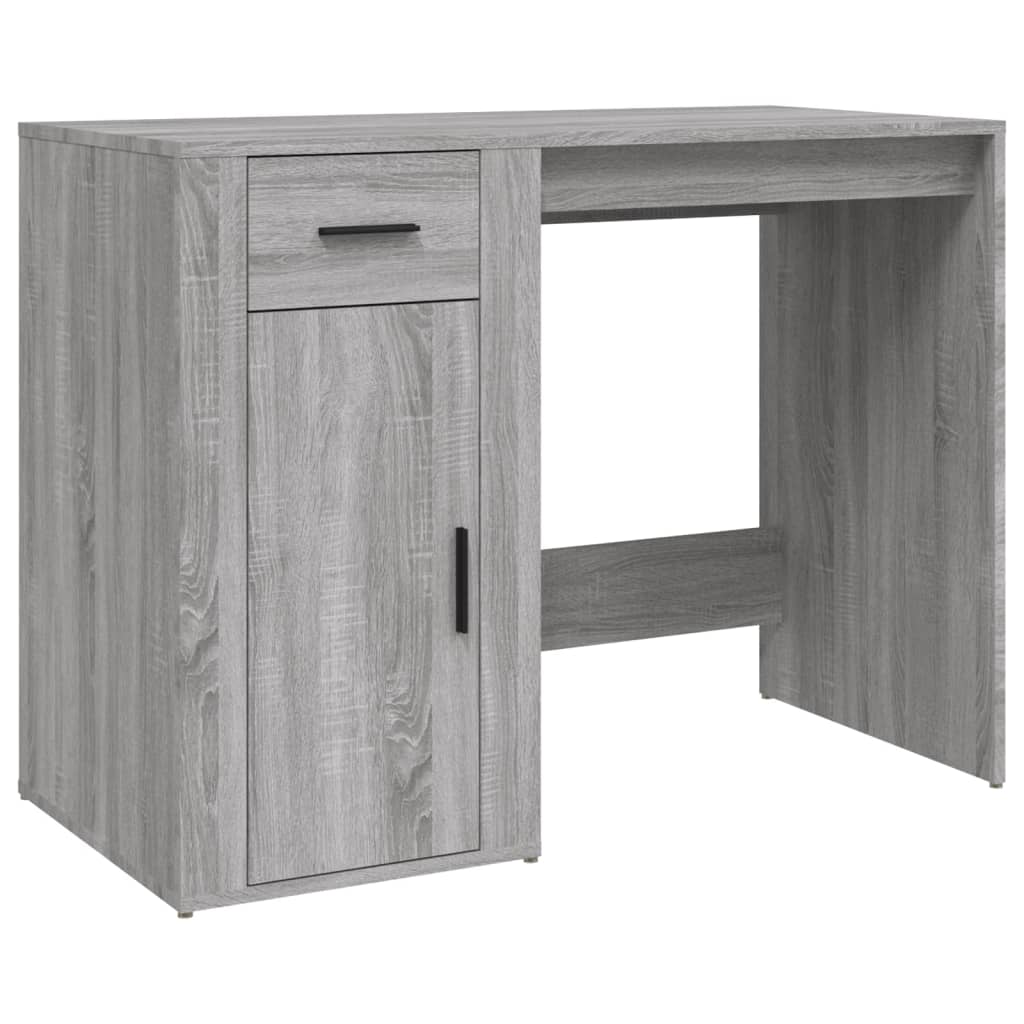Bureau avec armoire sonoma gris bois d'ingénierie - XIOS