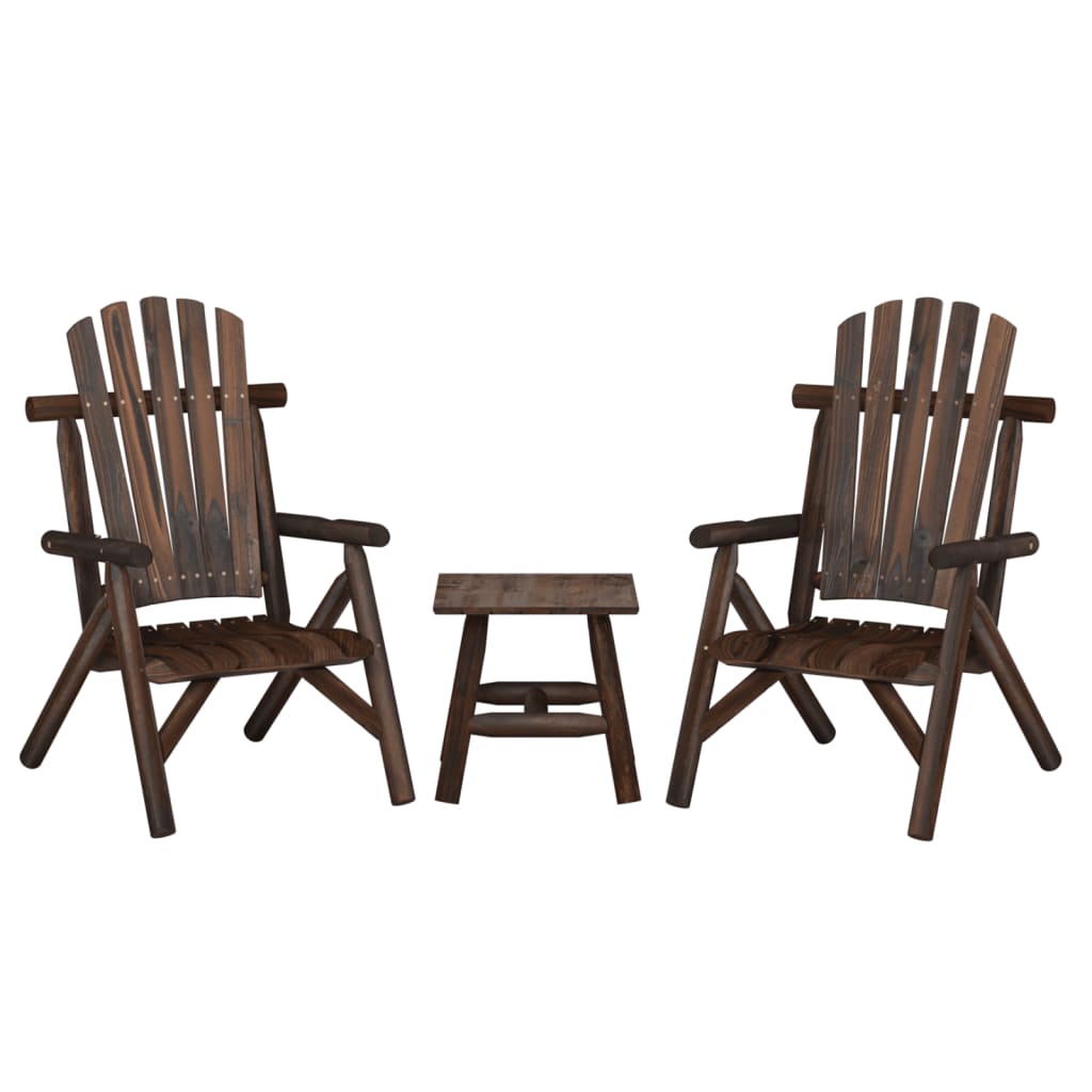 Ensemble de salon de jardin 3 pcs bois massif d'épicéa