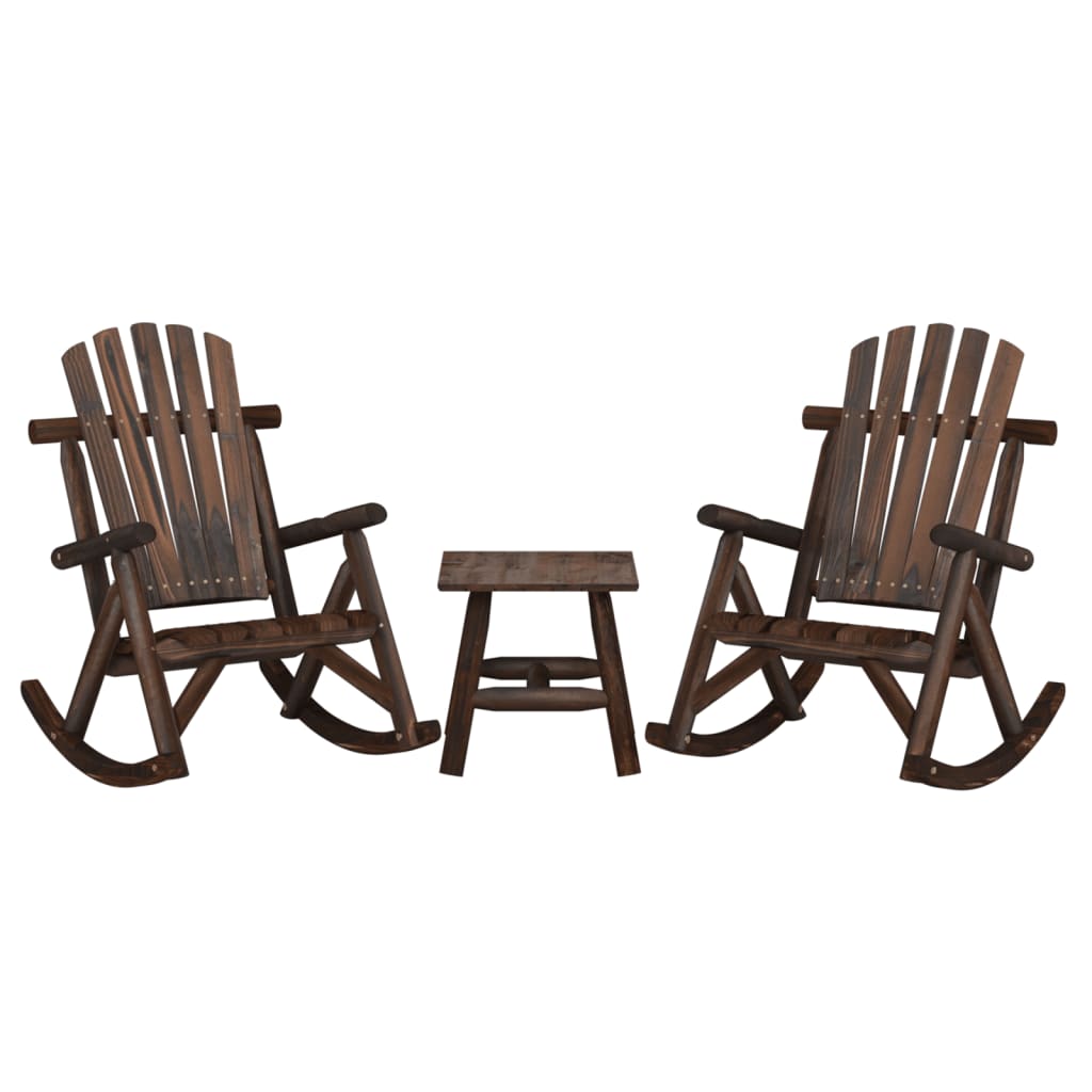 Ensemble de salon de jardin 3 pcs bois massif d'épicéa