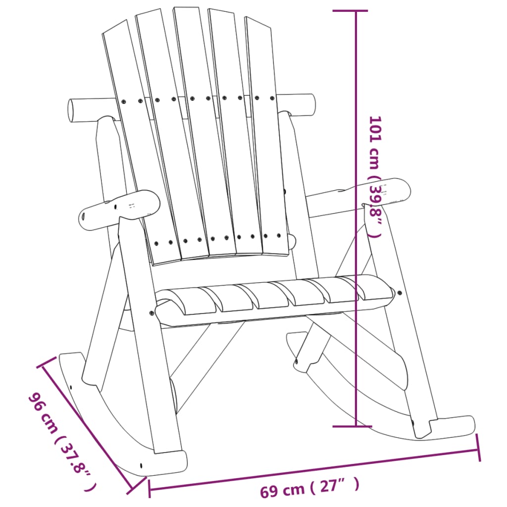 Ensemble de salon de jardin 3 pcs bois massif d'épicéa