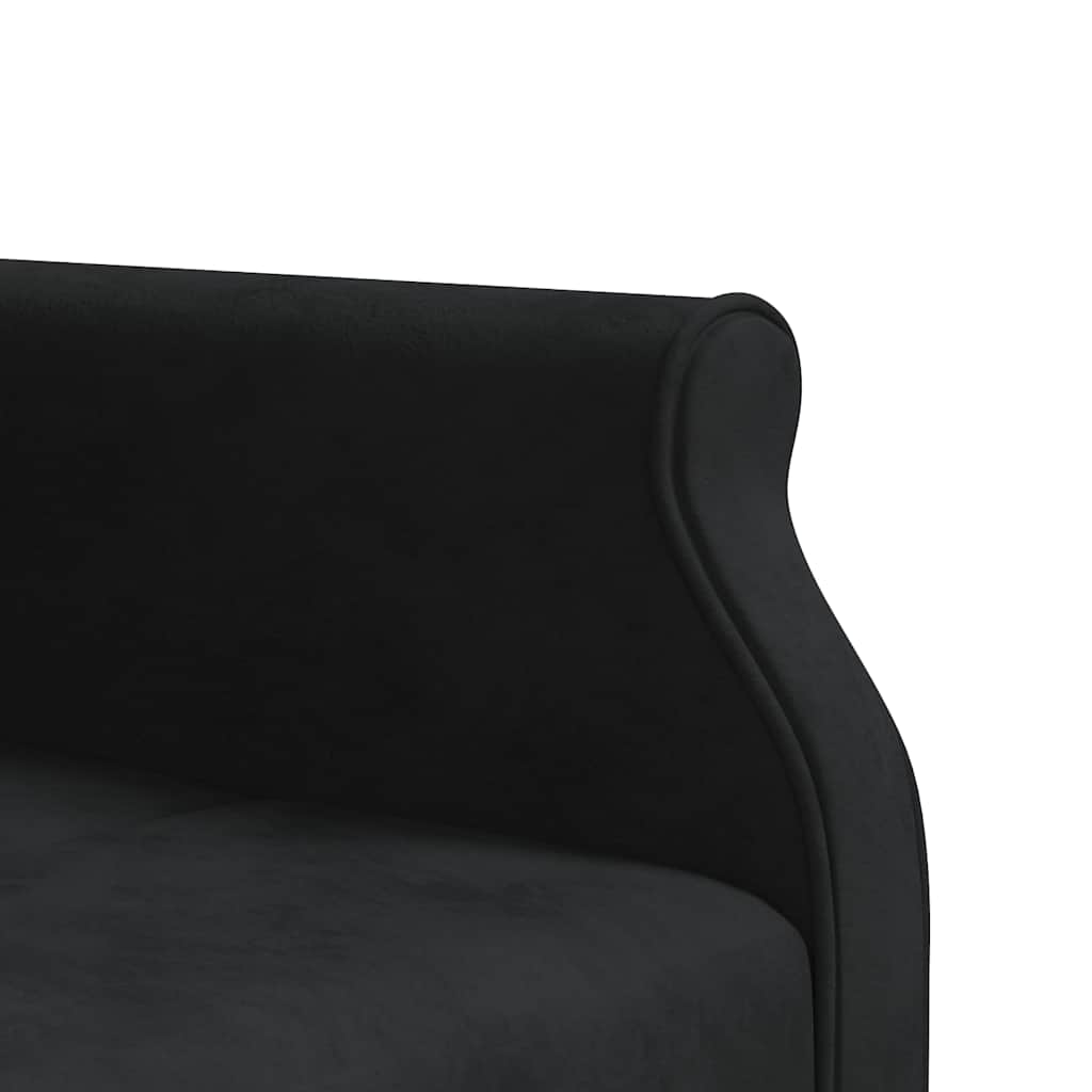 Canapé-lit en forme de L noir 271x140x70 cm velours - XIOS