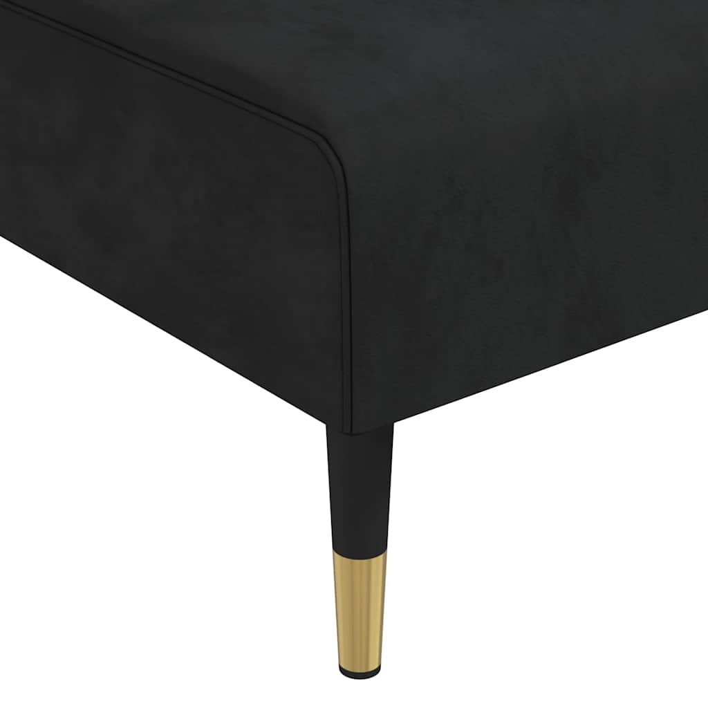 Canapé-lit en forme de L noir 271x140x70 cm velours - XIOS