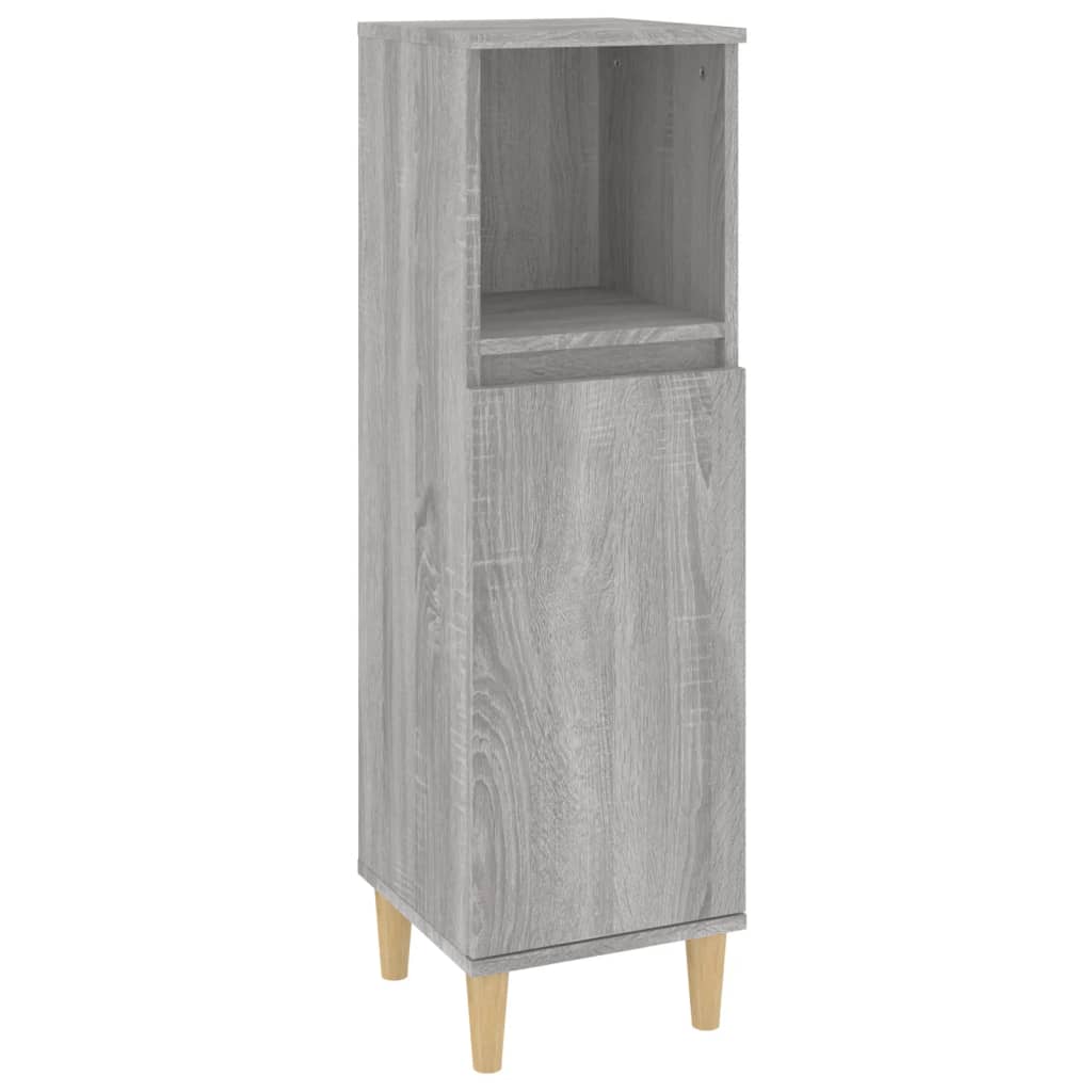 Ensemble d'armoires de salle de bain 3 pcs sonoma gris
