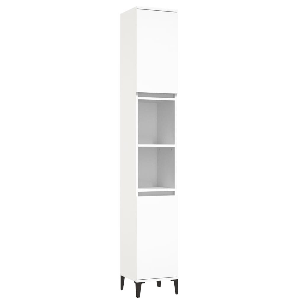 Ensemble d'armoires salle de bain 3 pcs blanc bois d'ingénierie