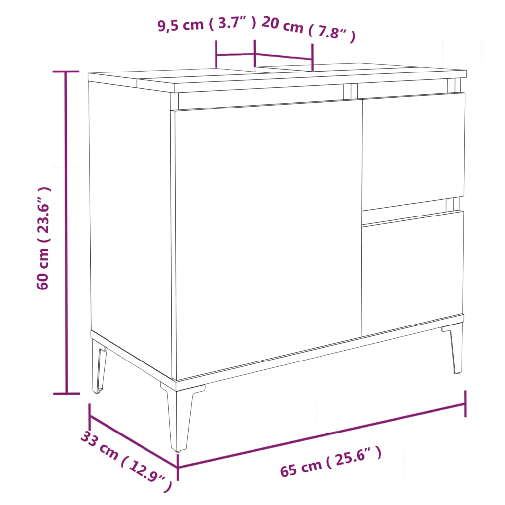 Ensemble d'armoires salle de bain 3 pcs blanc bois d'ingénierie